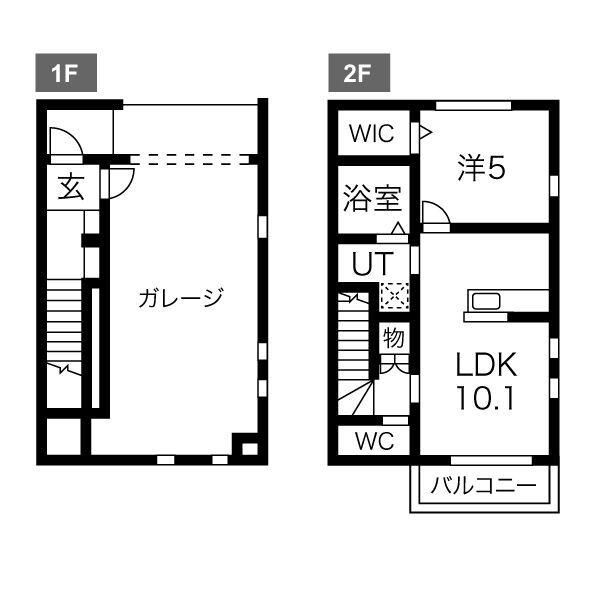 ETERFORT B棟(1LDK/1階)の間取り写真
