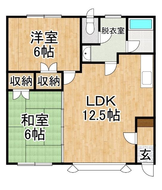 ヴィラフレール17(2LDK/1階)の間取り写真