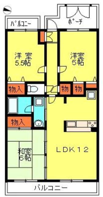 ライオンズマンション川口ブリーズコート(3LDK/4階)の間取り写真
