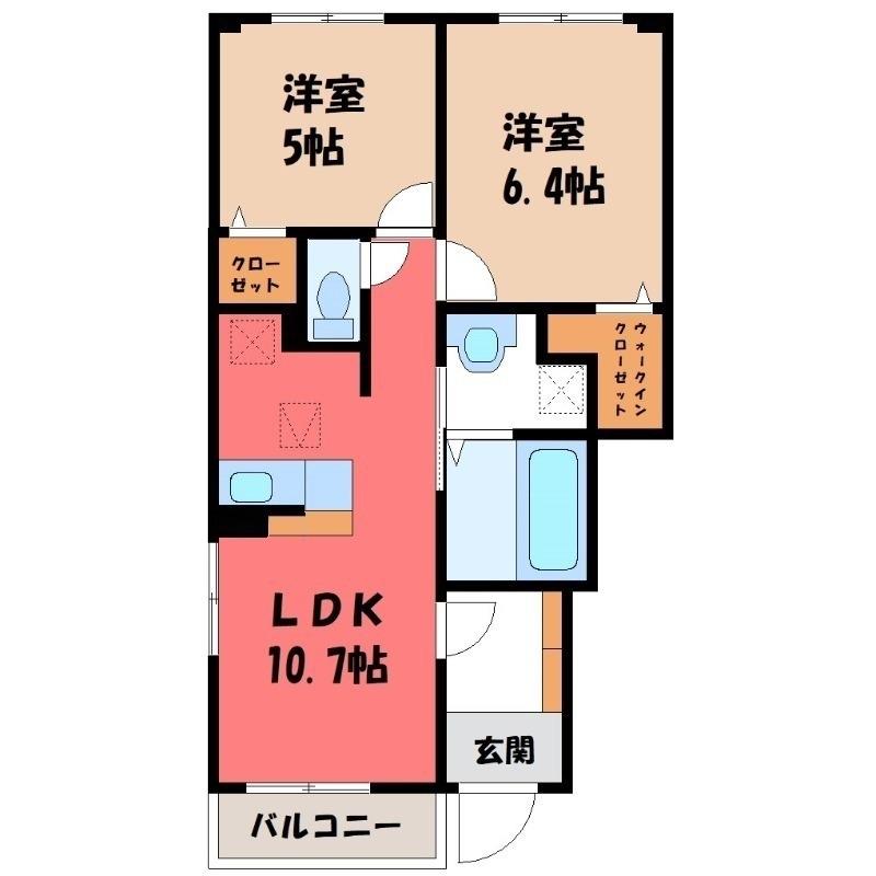 テラス M3 I(2LDK/1階)の間取り写真