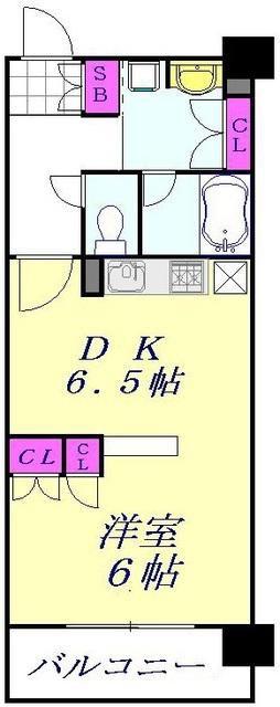 スパシエルクス西川口(1DK/2階)の間取り写真