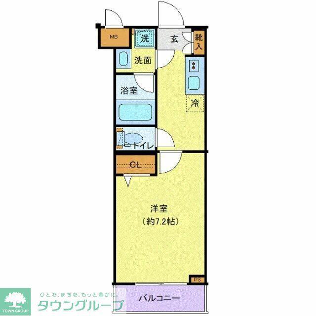 ウィリアGROWS高島平(1K/3階)の間取り写真