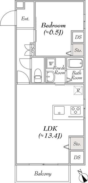 アストラルH・T・K 100(1LDK/8階)の間取り写真