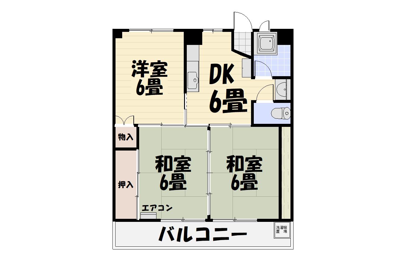 コーポサンライズ(3DK/3階)の間取り写真