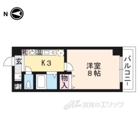 ROOMS OOJI(1K/3階)の間取り写真