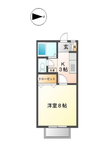 メイプルTSS(1K/2階)の間取り写真