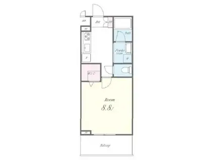 サン・フルーヴ(1K/2階)の間取り写真