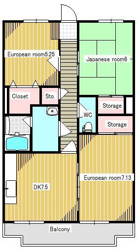 ドムス壱番館(3DK/3階)の間取り写真