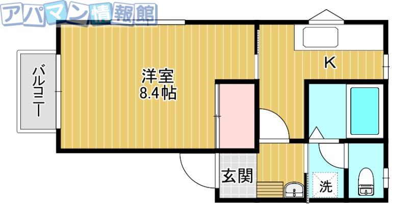 メゾンサンシャイン(1K/2階)の間取り写真