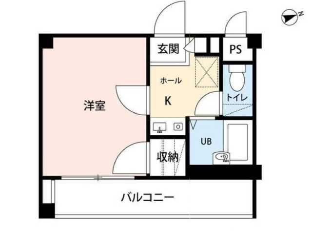 ホワイトヒルズ(1K/2階)の間取り写真