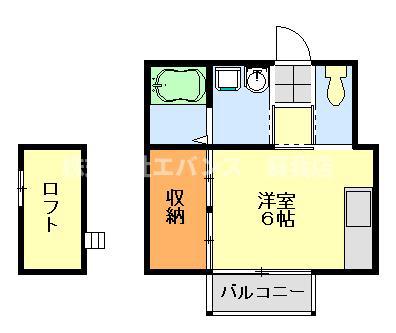 アイビーハウス(1K/1階)の間取り写真