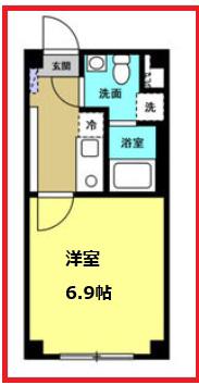 グラフィティ西新井(1K/4階)の間取り写真