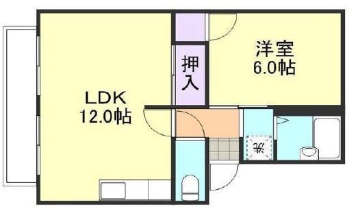 プレジール杉原(1LDK/2階)の間取り写真