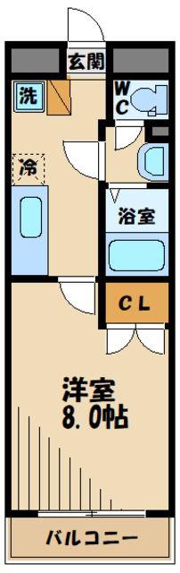 メゾン葵Ⅱ(1K/1階)の間取り写真