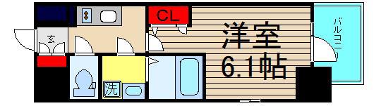 エスリードレジデンス大阪本町(1K/5階)の間取り写真