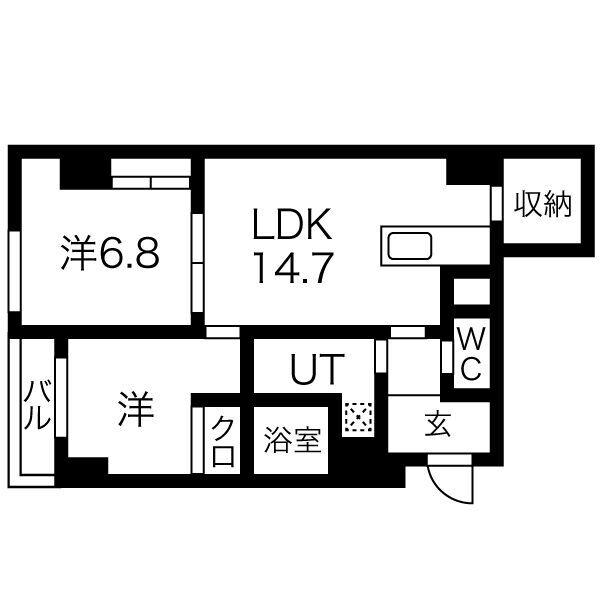 VERITE覚王山(2LDK/3階)の間取り写真