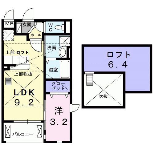 フェリシア(1LDK/2階)の間取り写真