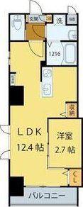 シエルエックス(1LDK/8階)の間取り写真