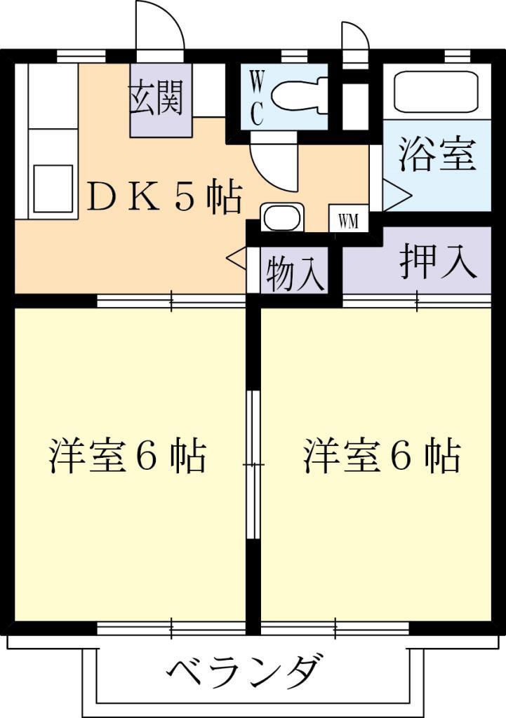 コーポ エンゼル(2DK/1階)の間取り写真