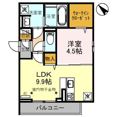 ディール上尾(1LDK/3階)の間取り写真