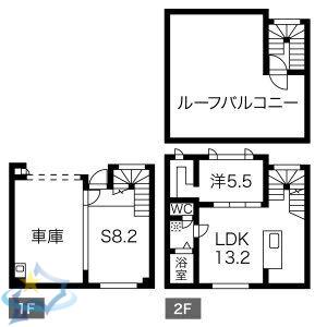 KP-GARAGE KOTONI A棟(1SLDK/1階)の間取り写真
