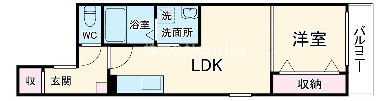 F ASECIAディオーネ徳庵(1LDK/2階)の間取り写真