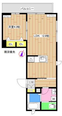 ALBA赤羽(1LDK/2階)の間取り写真