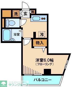 グラントゥルース氷川台(1K/1階)の間取り写真