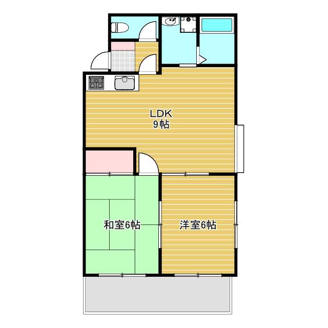 アンビエント緑地公園(2LDK/3階)の間取り写真