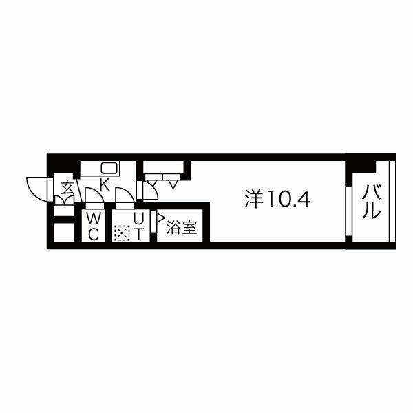 THE MUSIC COURT(1K/6階)の間取り写真