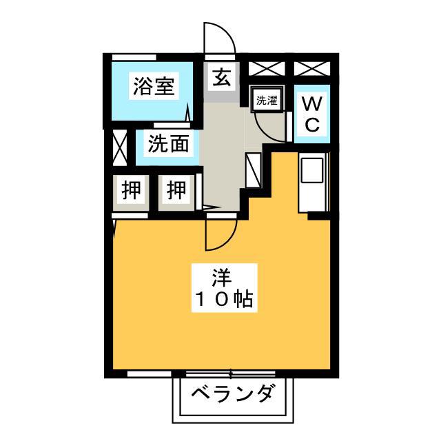 ラ・メールTAKASAGO A(ワンルーム/1階)の間取り写真