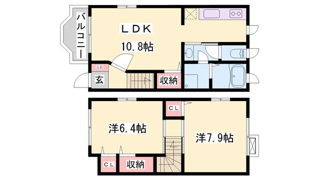 ロークアット(2LDK/1階)の間取り写真