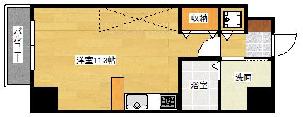 幟町シールド(1K/5階)の間取り写真