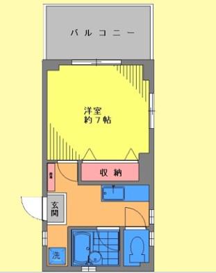 サンルピナスF(1K/3階)の間取り写真