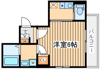 メルディア西立川(1K/3階)の間取り写真