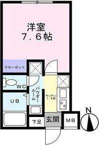 クレシエンテ大和町(1K/3階)の間取り写真