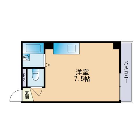 大産西新マンション(ワンルーム/5階)の間取り写真