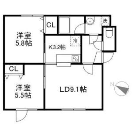 はまなす(2LDK/1階)の間取り写真