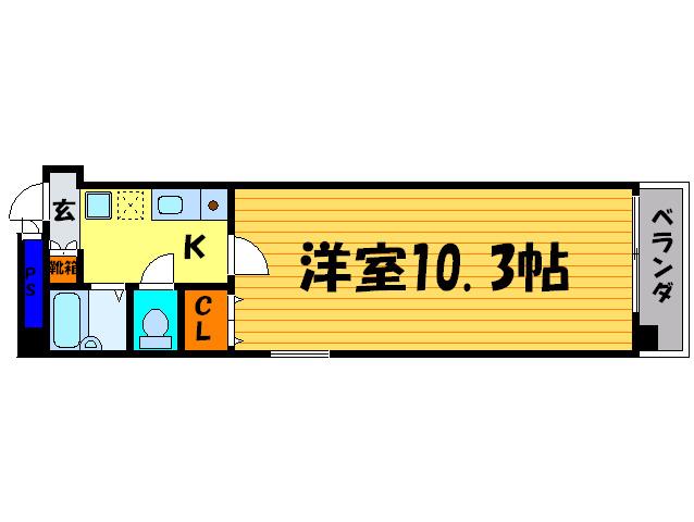 グランメリ-(1K/7階)の間取り写真