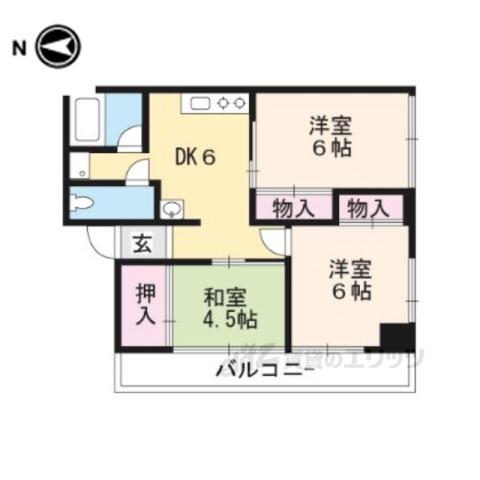 グレーシー高野(3DK/4階)の間取り写真
