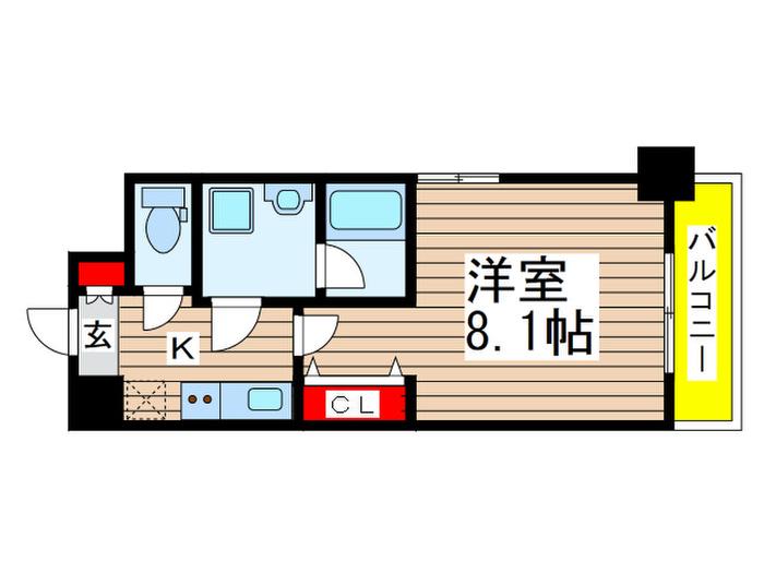 オーキッドレジデンス船橋本町(1K/9階)の間取り写真