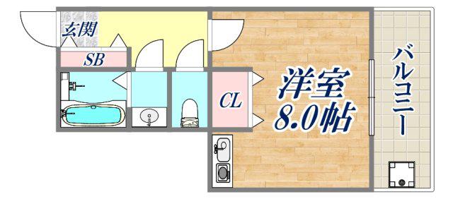 元町MGレジデンス3(ワンルーム/11階)の間取り写真