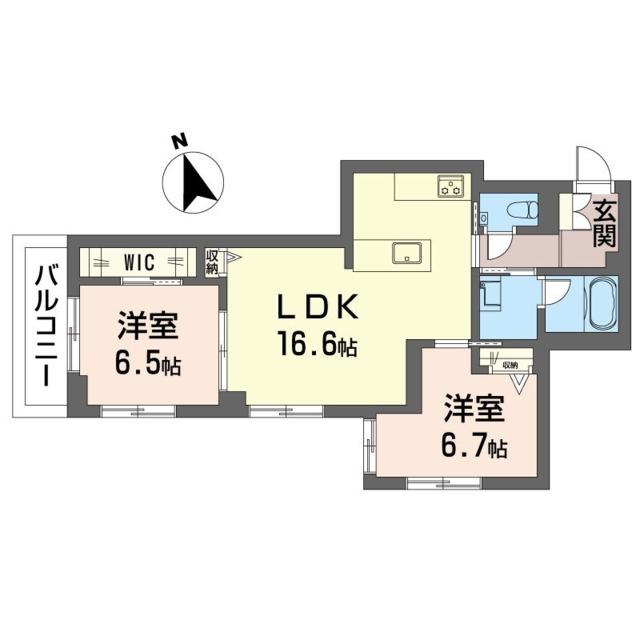 ソレイユ ルヴァン(2LDK/3階)の間取り写真