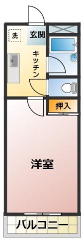 パレスカモメ(ワンルーム/2階)の間取り写真
