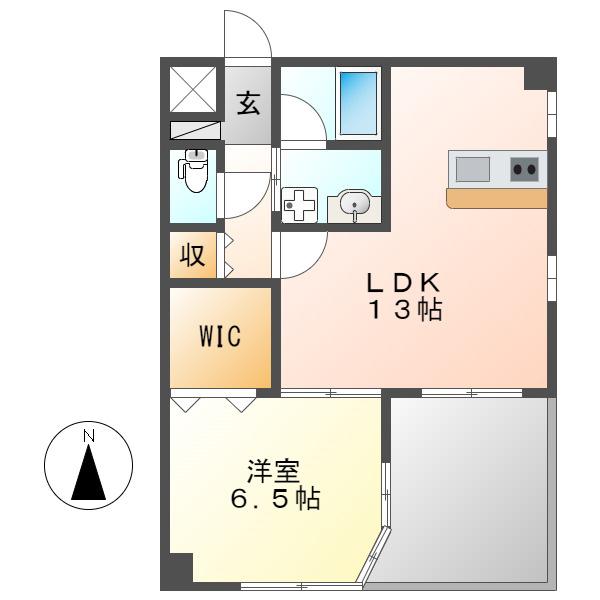 ESPOIRI(1LDK/3階)の間取り写真