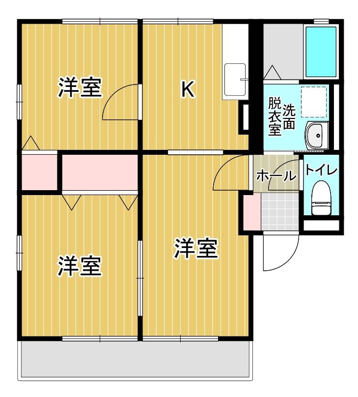 ハイムマロンフィールドII(3K/2階)の間取り写真