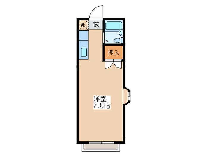 キャッスルセゾン(ワンルーム/2階)の間取り写真