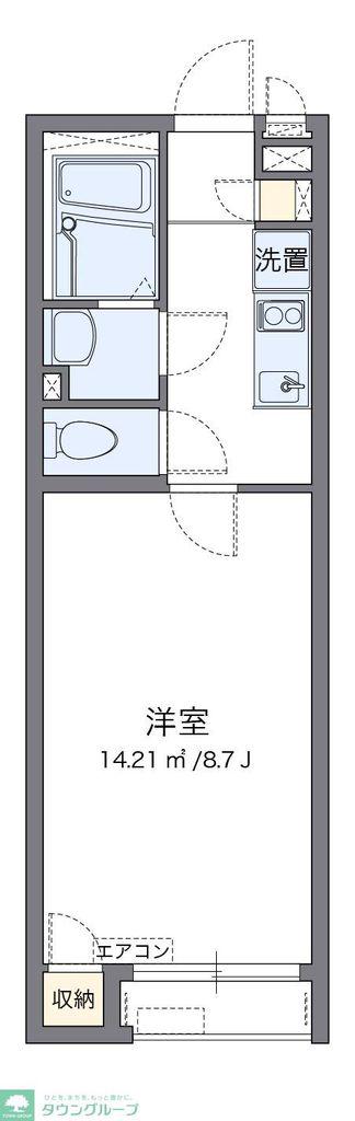 クレイノフォレスト早坂(1K/1階)の間取り写真