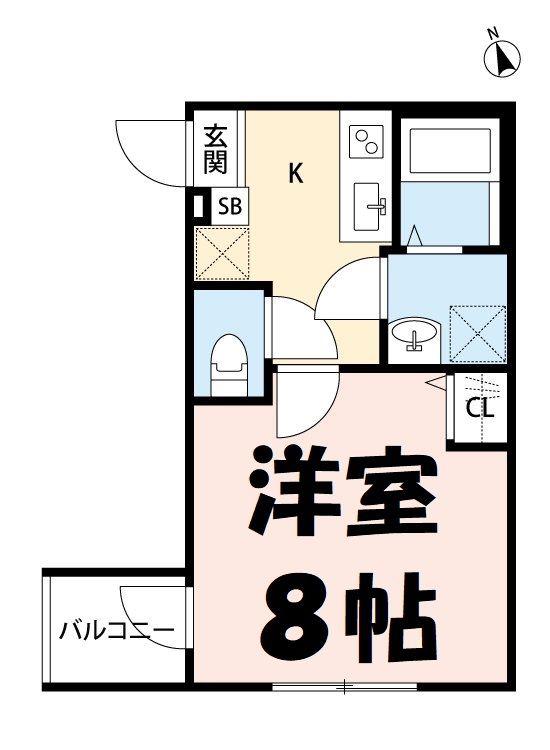 LILIUM(1K/2階)の間取り写真