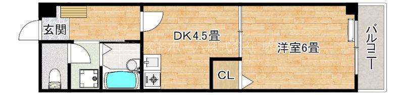 アルデール中百舌鳥(1DK/1階)の間取り写真